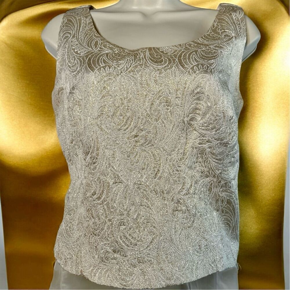 Positive Attitude Petite Gold Lame  Tank Top Size 12 Formal Wear
